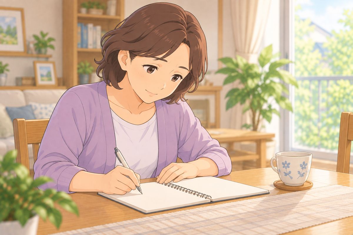 老人ホーム探しの場面のイラスト
